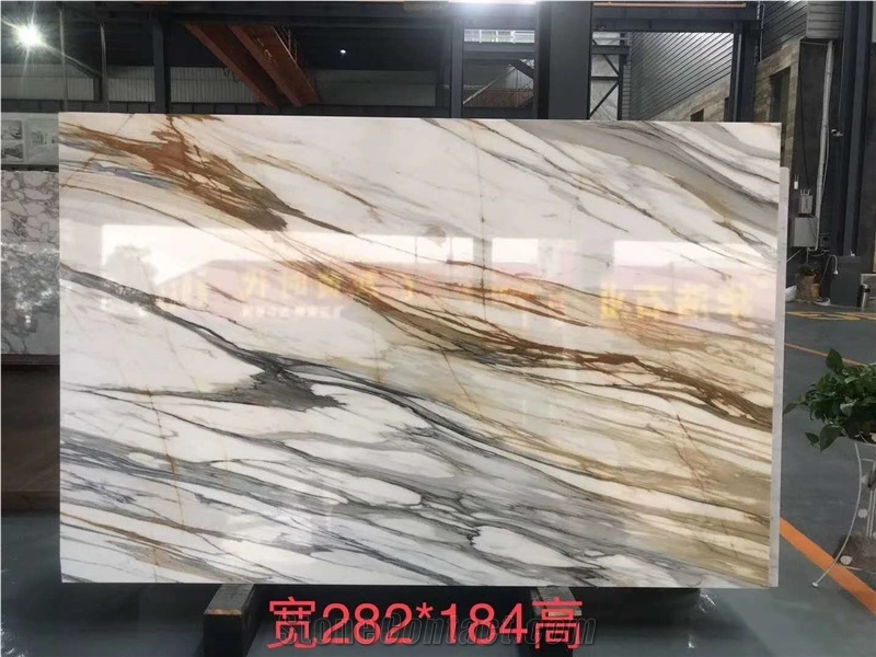 Hot Sale Italy Calacatta Gold Marble Slabs-Polished