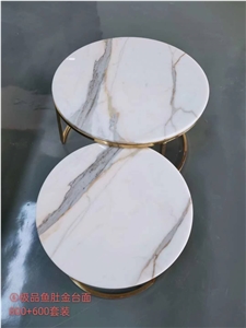 Italy Calacatta Gold Marble Polished Coffee Table Tops