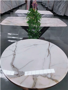 Italy Calacatta Gold Marble Polished Coffee Table Tops