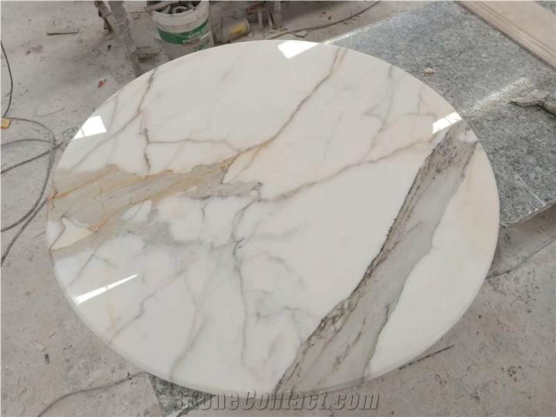 Italy Calacatta Gold Marble Polished Coffee Table Tops