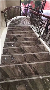 Italy Venice Brown Marble Polished Stair Treads