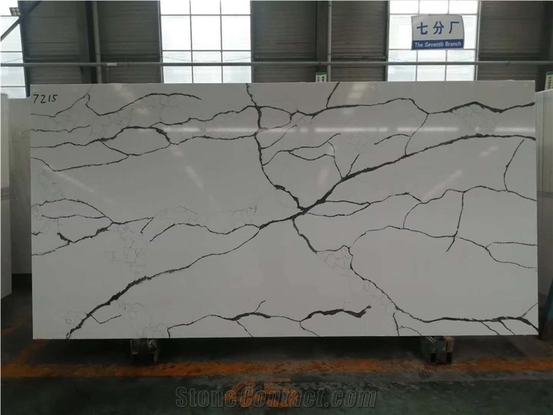 New Calacatta Artificial Quartz Slabs Polished