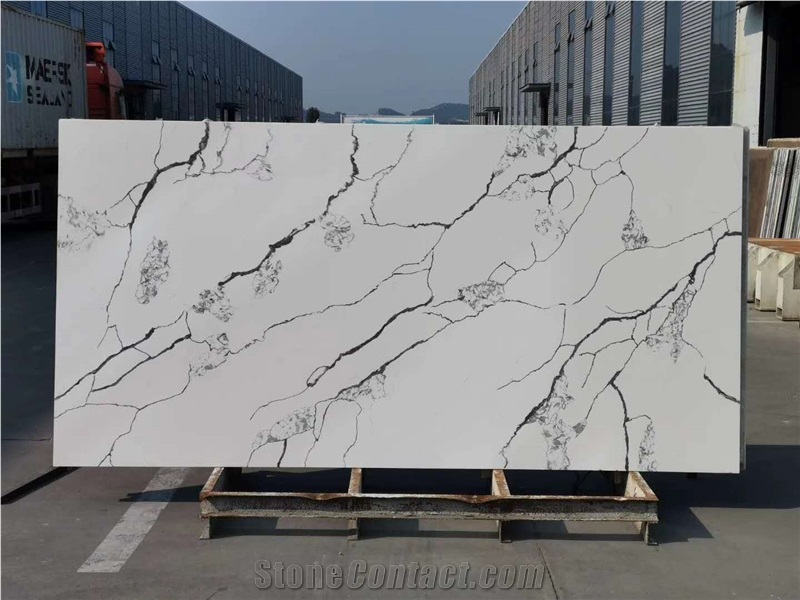 New Calacatta Artificial Quartz Slabs Polished