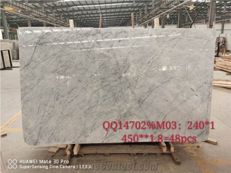 New Carrara White Iran Marble Slabs