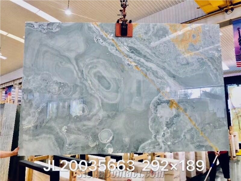 Pakistan Blue Polished Wall & Floor Onyx Slabs