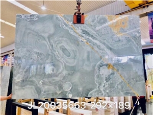 Pakistan Blue Polished Wall & Floor Onyx Slabs