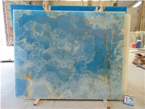 Pakistan Blue Polished Wall & Floor Onyx Slabs