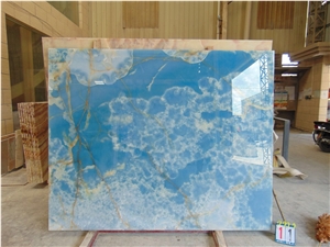 Pakistan Blue Polished Wall & Floor Onyx Slabs