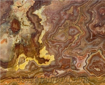 Pakistan Tiger Onyx Brown Polished Tiles & Slabs