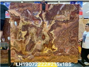 Pakistan Tiger Onyx Brown Polished Tiles & Slabs