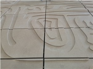 Portugal Beige Limestone Honed Wall Reliefs Tiles
