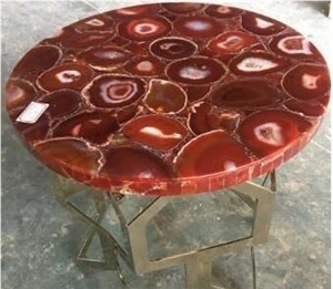 Red Agate Semiprecious Stone  Solid Surface Table Tops