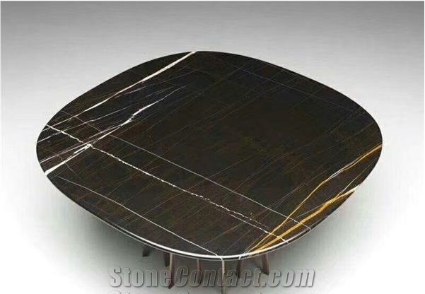 Silver Dragon Black Marble Coffee Table Tops-Polished