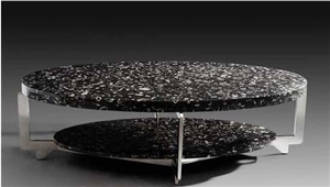 Silver Dragon Black Marble Coffee Table Tops-Polished