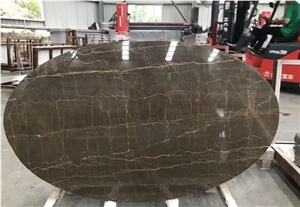 Spain Armani Grey Marble Polished Coffee Table Tops