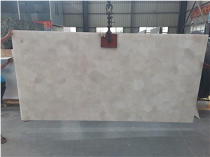 White Crystal Semiprecious Stone Slabs Polished