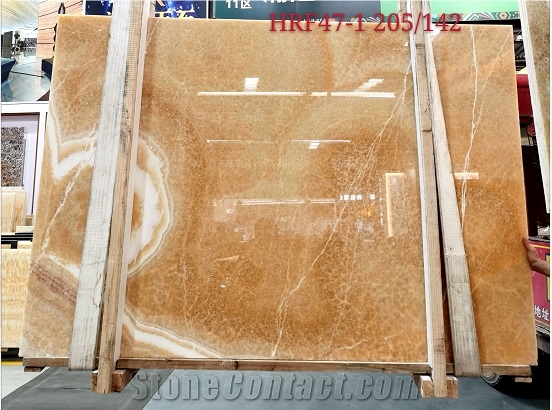 Yellow Orange Polished Big Onyx Slabs -Polished
