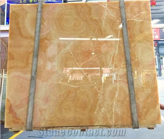Yellow Orange Polished Big Onyx Slabs -Polished
