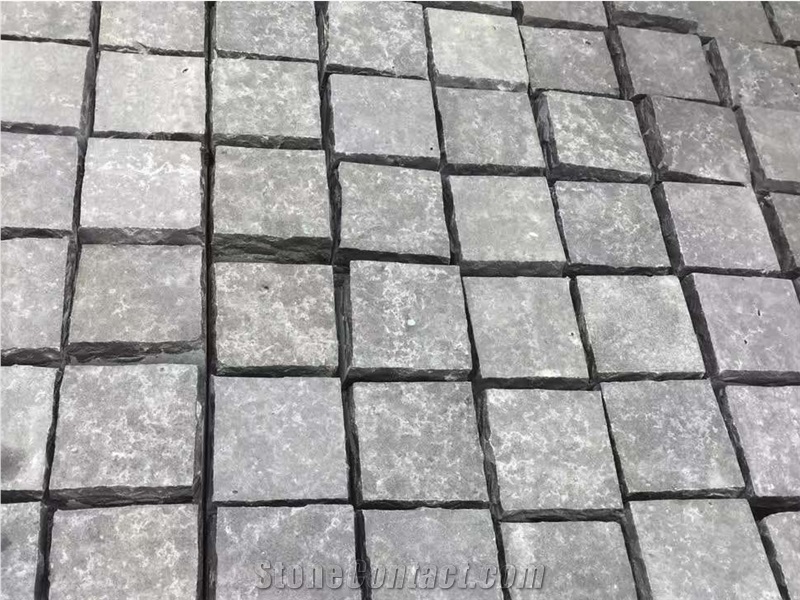 Zhangpu Black Basalt Flamed Cube Stone Pavers