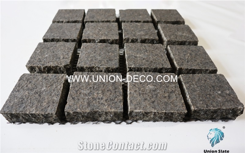 Black Granite Grey Cobble Stone Paving Stone