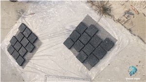 Black Granite Grey Cobble Stone Paving Stone