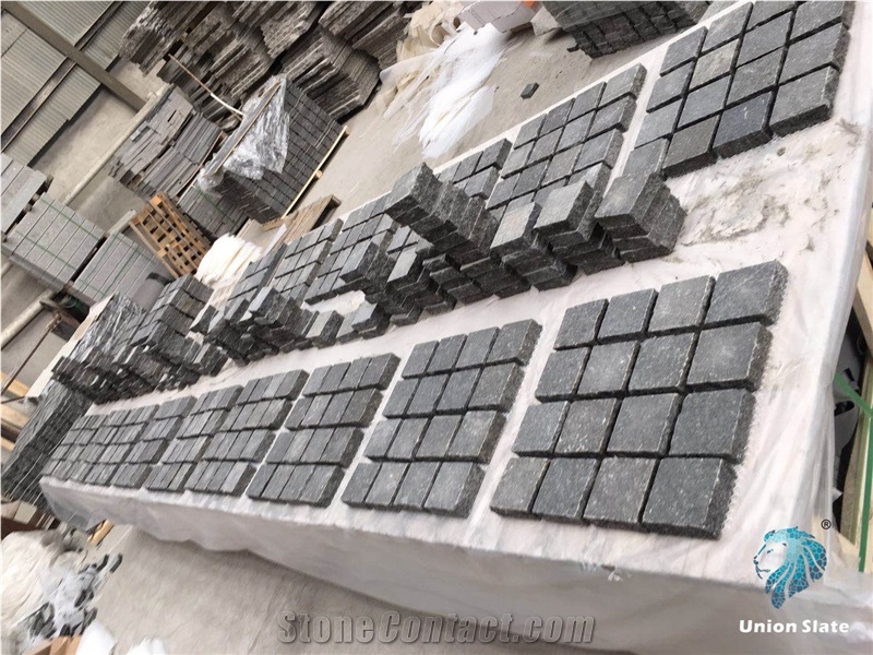Black Granite Grey Cobble Stone Paving Stone