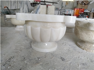 White Marble Turkish Bath Basin, Marble Kurna