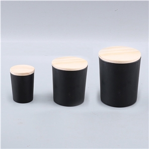 Glass Candle Jars with Logo Wooden Lids