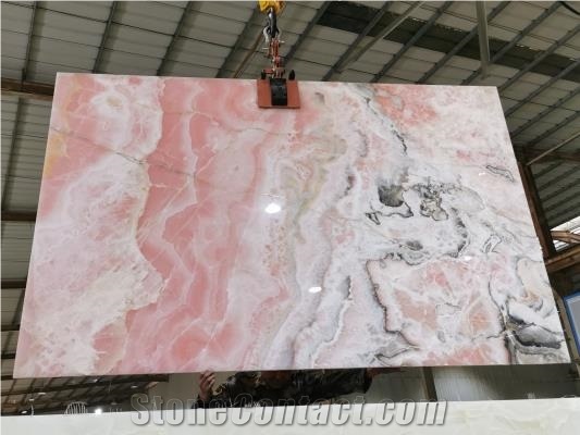 Pink Onyx Polished Slabs & Tiles
