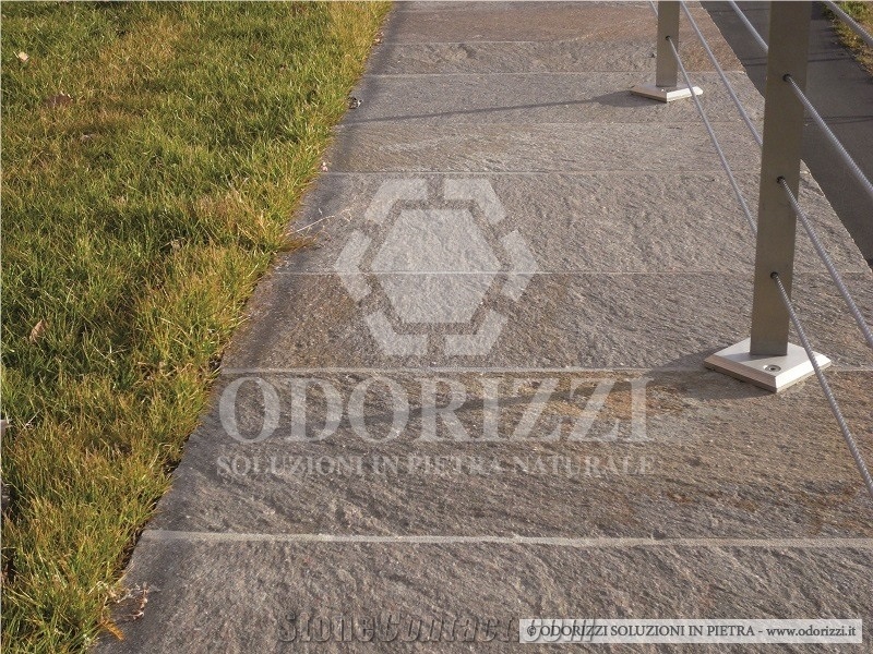 Delgorsa Porphyry Paving Tiles, Porfido Trentino Sawn Edges Pavers