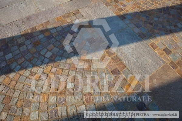 Porphyry Cubes, Mixed Color Cobble Stone, Pavers, Patio Cubes, Road Cobbles