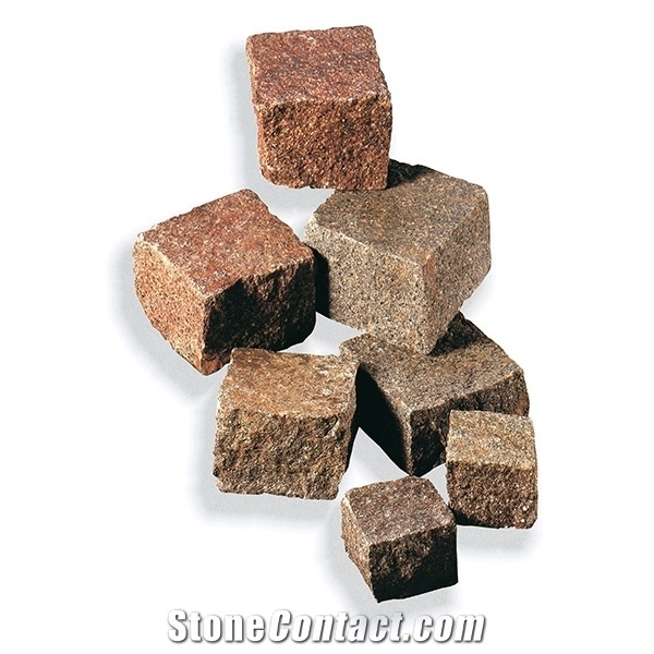 Porphyry Cubes, Mixed Color Cobble Stone, Pavers, Patio Cubes, Road Cobbles