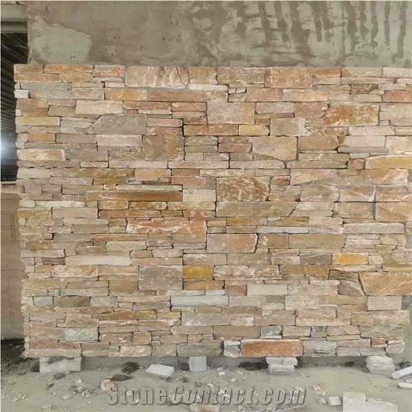 Autumn Slate Stone Veneer,Honey Gold Slate Panel