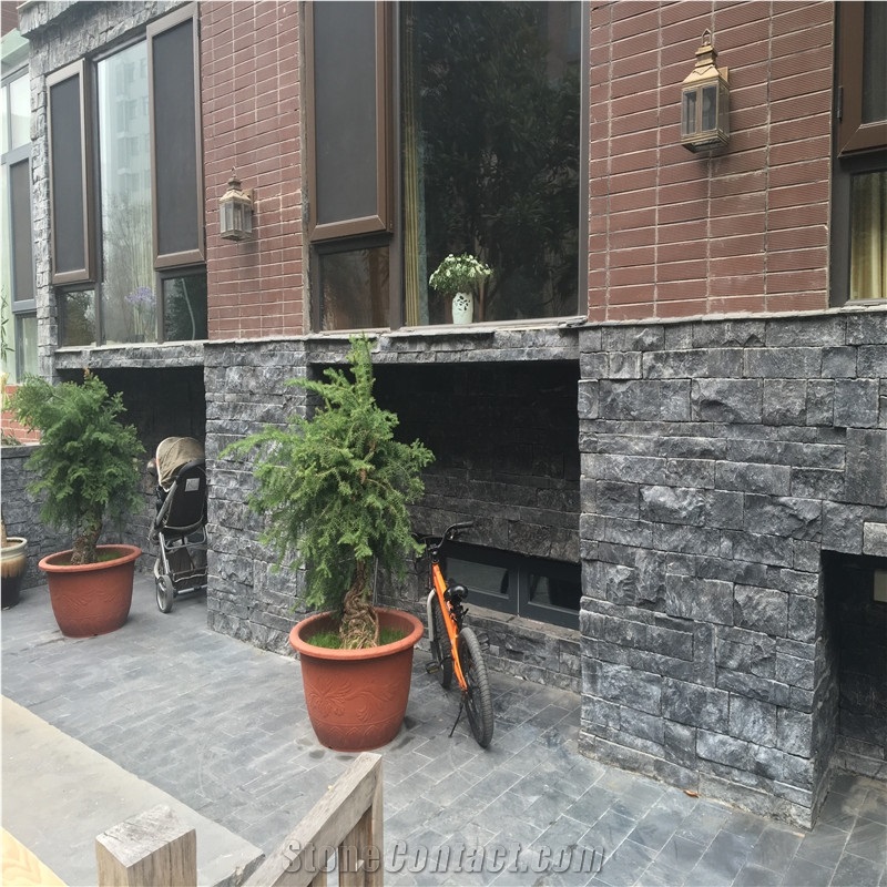 Black Limestone Decorative Brick Wall Panel