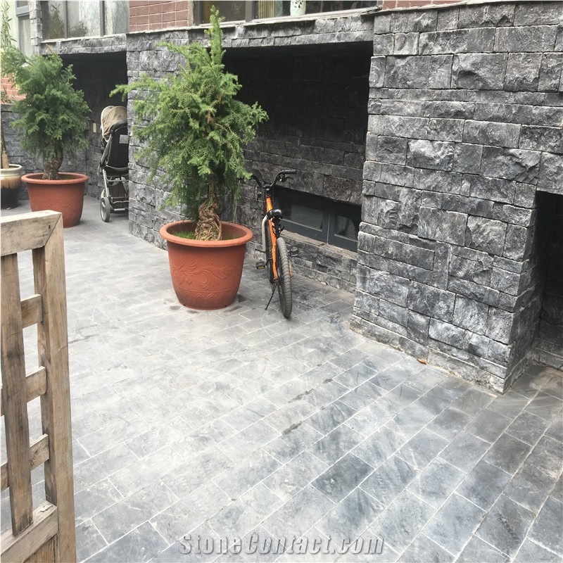 Black Limestone Tumbled Stone Tiles and Patterns