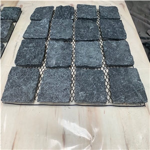 Black Quartzite Flamed Flagstone Paving Mats
