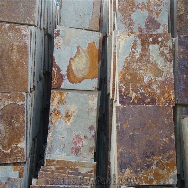 Decorative Rusty Slate Stone for Walls,Garden