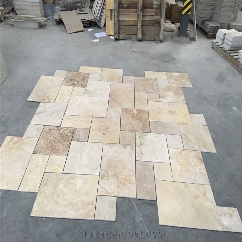 French Pattern Beige Travertine Pavers for Pool