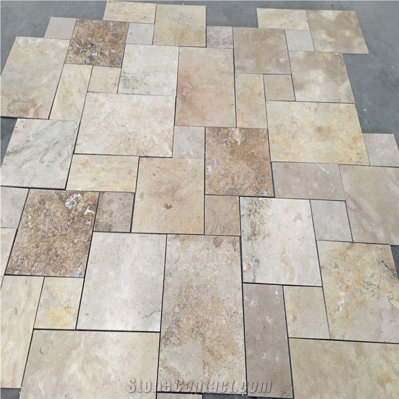 French Pattern Beige Travertine Pavers for Pool