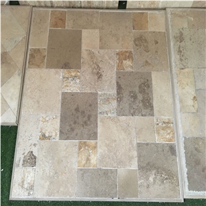 French Pattern Beige Travertine Pavers for Pool