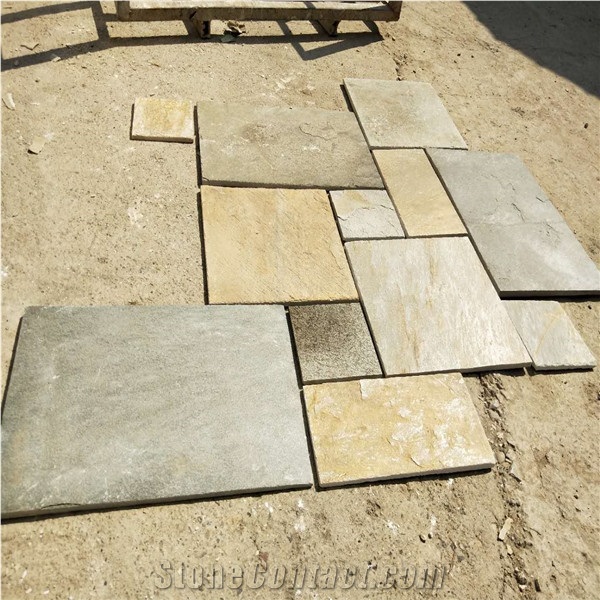 French Pattern Golden Yellow Slate Pavers