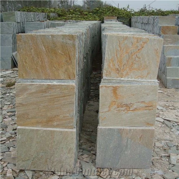 French Pattern Golden Yellow Slate Pavers