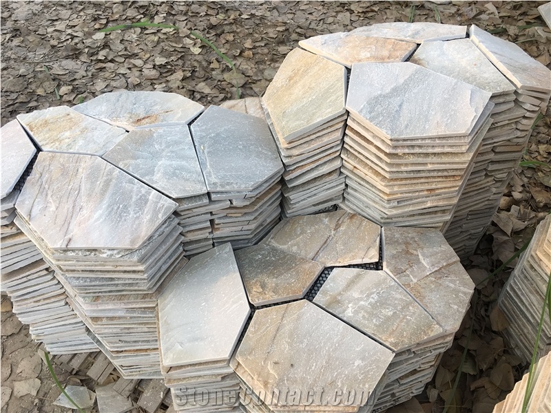 Garden Multi Yellow Slate Mesh Paver