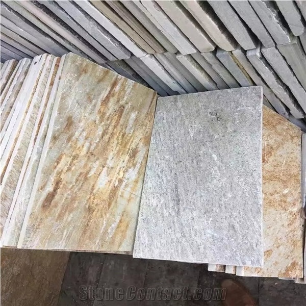 Golden Yellow Natural Slate Paving Stone Tiles
