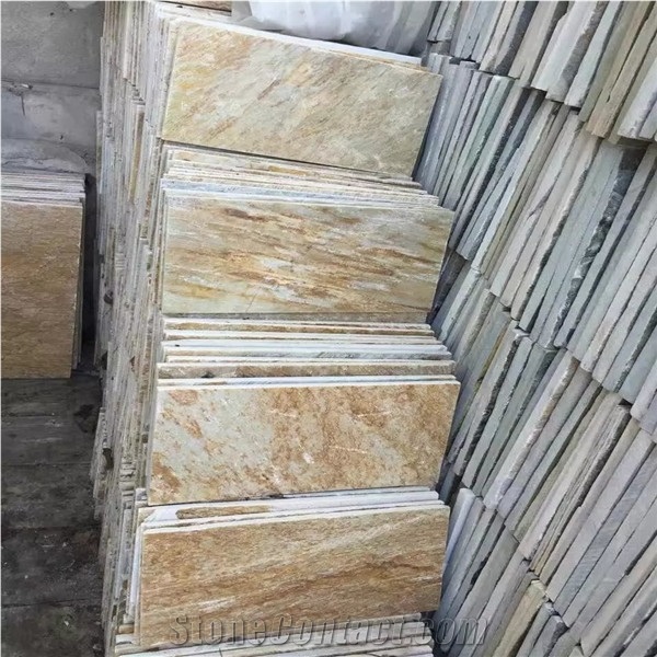 Golden Yellow Natural Slate Paving Stone Tiles