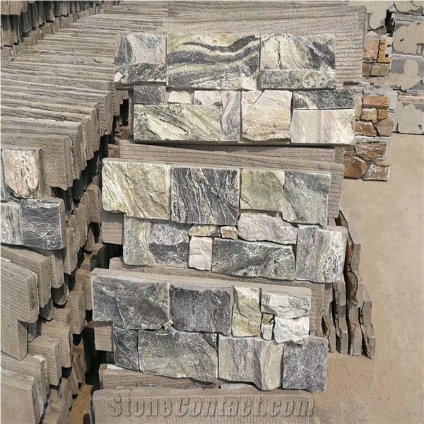 Green Slate Stacked Stone Wall Panels Claddings