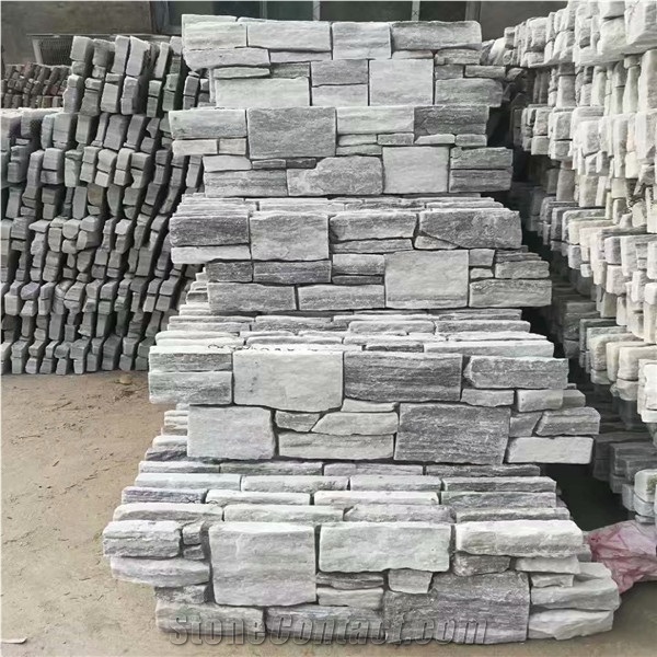 Grey Cloudy Wall Stone Panel,Marble Cement Stacked