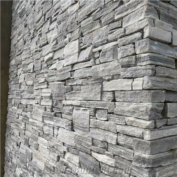 Grey Cloudy Wall Stone Panel,Marble Cement Stacked