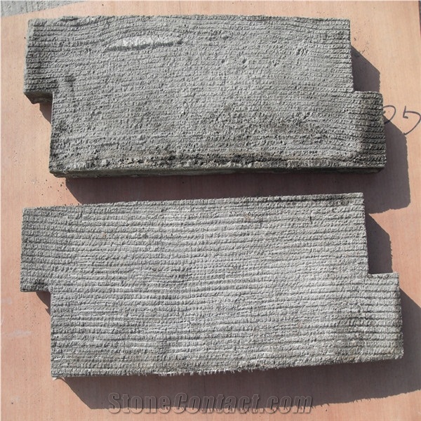 Grey Granite Cement Backed Stone Wall