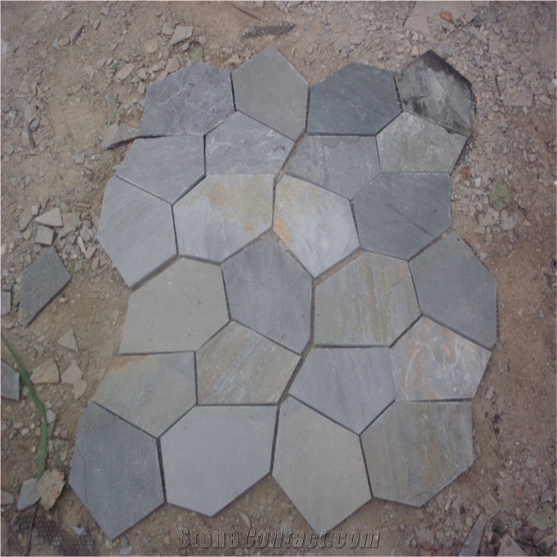 Grey Slate Crazy Flagstone Mat Mesh Tiles